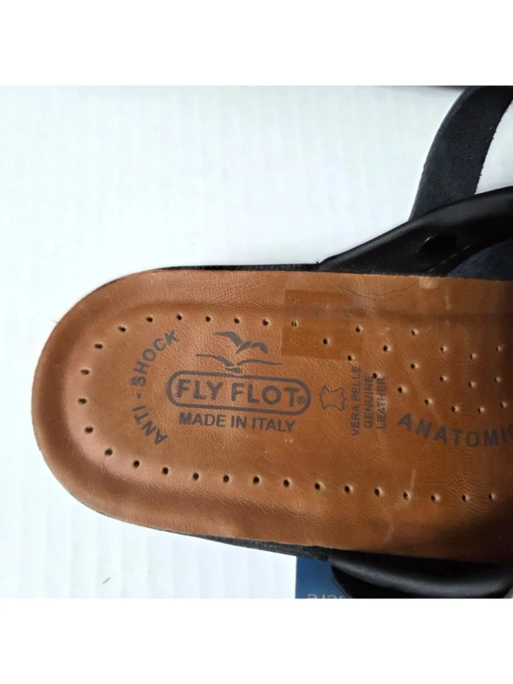 FlyFlot Shoes Mens 41 / 8 Black Leather Clogs Mules Anatomic Comfort NEW